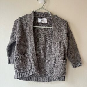 🌼 5/$20 Old Navy Baby Knit Cardigan 12-18M Gray Cotton Sweater Toddler Cozy